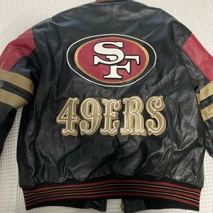 49ers vintage leather jacket